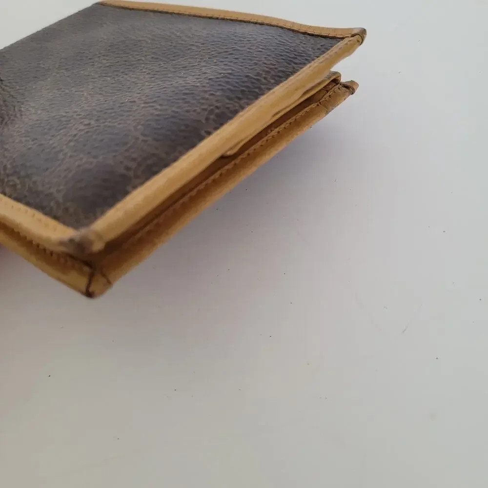 Celine Vintage‎ Bifold Leather Beige Tan Wallet Medium Folding Card Bill Holder